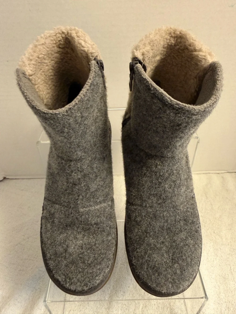 Chaco Revel Tall Grey Felt Chelsea Boots | Women’s Size 8 | Cozy Fleece Lined
